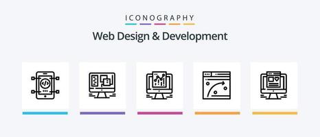 Web Design And Development Line 5 Icon Pack Including . web. web. touch. click. Creative Icons Design vector