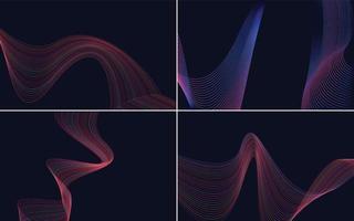 Collection of geometric minimal lines pattern set vector