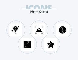 Photo Studio Glyph Icon Pack 5 Icon Design. . dvd. light. cd. photo vector