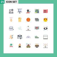 Modern Set of 25 Flat Colors and symbols such as equipment tic tac toe female tic tac Editable Vector Design Elements