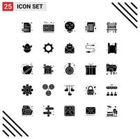 Set of 25 Modern UI Icons Symbols Signs for travel accommodation shape percentage calculation Editable Vector Design Elements