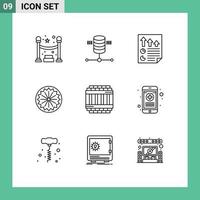 9 Thematic Vector Outlines and Editable Symbols of imprisoned day data sign indian Editable Vector Design Elements