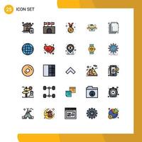 Set of 25 Modern UI Icons Symbols Signs for layer gang stadium friendzone staff Editable Vector Design Elements