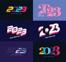 Big Set of 2023 Happy New Year logo text design 2023 number design template vector