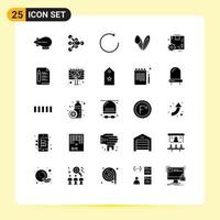 Universal Icon Symbols Group of 25 Modern Solid Glyphs of file gear rotate configuration rabbit Editable Vector Design Elements
