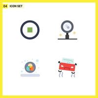 Modern Set of 4 Flat Icons Pictograph of interface design research medicine accident Editable Vector Design Elements