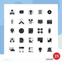 25 iconos creativos signos y símbolos modernos de ubicación dirección logro flecha arriba elementos de diseño vectorial editables vector