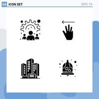 4 Creative Icons Modern Signs and Symbols of business apartment work up company Editable Vector Design Elements