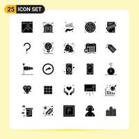 Universal Icon Symbols Group of 25 Modern Solid Glyphs of contract application business lotus lemon Editable Vector Design Elements