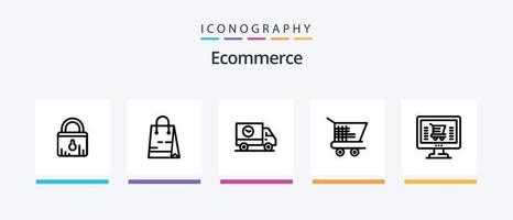paquete de iconos de la línea 5 de comercio electrónico que incluye la venta. comercio electrónico comercio electrónico compras. códigos de barras diseño de iconos creativos vector
