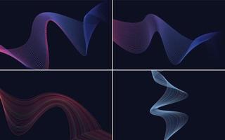 Wave curve abstract vector background pack for a sleek and stylish design