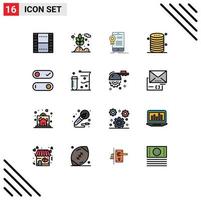 16 Creative Icons Modern Signs and Symbols of server data wheat cloud application Editable Creative Vector Design Elements