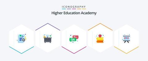 Academy 25 Flat icon pack including . education. qa. board. education vector
