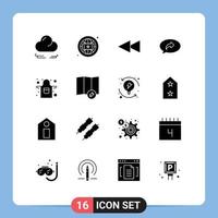 16 Creative Icons Modern Signs and Symbols of map kitchen rewind cook right Editable Vector Design Elements