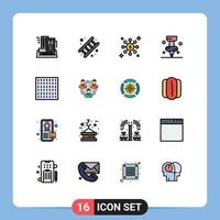 Modern Set of 16 Flat Color Filled Lines and symbols such as haze pi service marker network Editable Creative Vector Design Elements