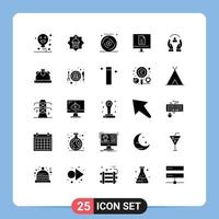 25 iconos creativos signos y símbolos modernos de atención en línea cumpleaños negocios en Internet elementos de diseño vectorial editables vector