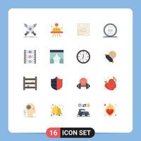 16 User Interface Flat Color Pack of modern Signs and Symbols of work office business job puzzel Editable Pack of Creative Vector Design Elements