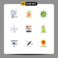 9 Creative Icons Modern Signs and Symbols of computer transport invite plane flight Editable Vector Design Elements