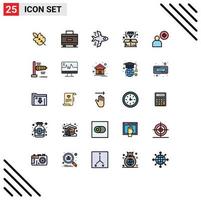 paquete de iconos de vector de stock de 25 signos y símbolos de línea para que el usuario agregue elementos de diseño de vector editables de entrega de producto de avión