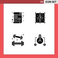 User Interface Solid Glyph Pack of modern Signs and Symbols of document activities print process game Editable Vector Design Elements