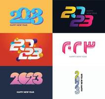 Big Set of 2023 Happy New Year logo text design 2023 number design template vector