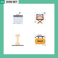 4 Universal Flat Icons Set for Web and Mobile Applications fraud food password camping info board Editable Vector Design Elements