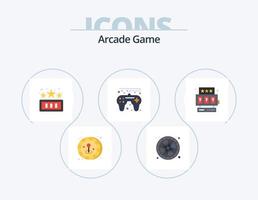 Arcade Flat Icon Pack 5 Icon Design. . star. fun. slot machine. game vector