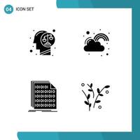 Modern Set of Solid Glyphs Pictograph of balance lucky human happy code Editable Vector Design Elements