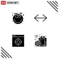 Pictogram Set of Simple Solid Glyphs of beach medical juice move target Editable Vector Design Elements