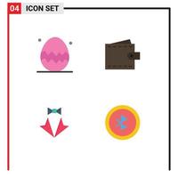 4 Universal Flat Icon Signs Symbols of easter egg bow thanksgiving day interface love Editable Vector Design Elements