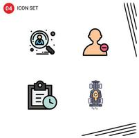 Universal Icon Symbols Group of 4 Modern Filledline Flat Colors of applicant tasks recruitment interface car Editable Vector Design Elements