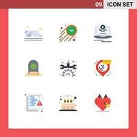 9 Flat Color concept for Websites Mobile and Apps tree plant time growth monitor Editable Vector Design Elements
