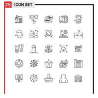 25 Creative Icons Modern Signs and Symbols of house design growth architect message Editable Vector Design Elements