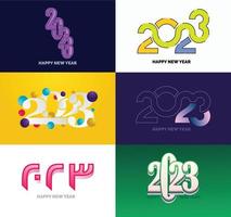 Big Collection of 2023 Happy New Year symbols Cover of business diary for 2023 with wishes vector