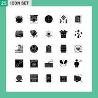 Group of 25 Modern Solid Glyphs Set for accounting man devices star user Editable Vector Design Elements