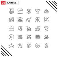 Universal Icon Symbols Group of 25 Modern Lines of game fabric connection electronic clothing Editable Vector Design Elements