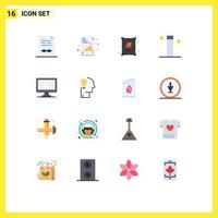 16 Thematic Vector Flat Colors and Editable Symbols of device computer farming wizard magic Editable Pack of Creative Vector Design Elements