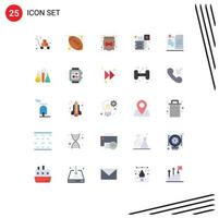 Set of 25 Modern UI Icons Symbols Signs for back to school network high school loss gift Editable Vector Design Elements