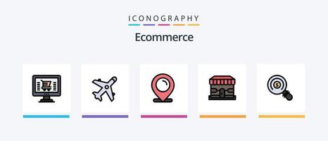 Ecommerce Line Filled 5 Icon Pack Including shopping. shopping. ecommerce. ecommerce. chat. Creative Icons Design vector