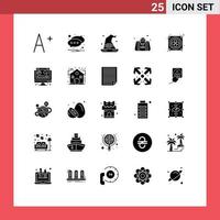 Universal Icon Symbols Group of 25 Modern Solid Glyphs of hardware computer magic gentleman father Editable Vector Design Elements