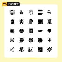 Set of 25 Modern UI Icons Symbols Signs for goal focus modem man switch Editable Vector Design Elements