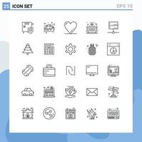 25 Creative Icons Modern Signs and Symbols of server data like admin finance Editable Vector Design Elements