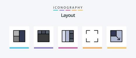 Layout Line Filled 5 Icon Pack Including .. Creative Icons Design vector