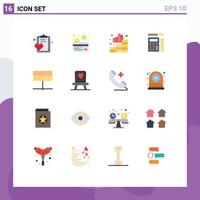 Group of 16 Modern Flat Colors Set for devices admin business education calculator Editable Pack of Creative Vector Design Elements