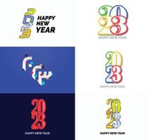 Big Set of 2023 Happy New Year logo text design 2023 number design template vector