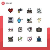 Set of 16 Modern UI Icons Symbols Signs for ds winter fan snowflake ball Editable Creative Vector Design Elements