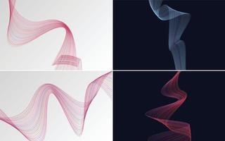 Wave curve abstract vector background pack for a professional and clean design