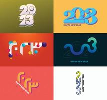 Big Set of 2023 Happy New Year logo text design 2023 number design template vector