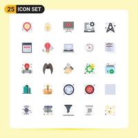 Set of 25 Modern UI Icons Symbols Signs for tower development spring develop code Editable Vector Design Elements