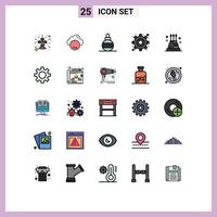 conjunto de 25 iconos de interfaz de usuario modernos signos de símbolos para el motor de configuración de Navidad de pastel de eventos elementos de diseño vectorial editables vector